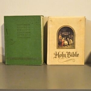 Vintage Family Bible and Strong's Concordance
